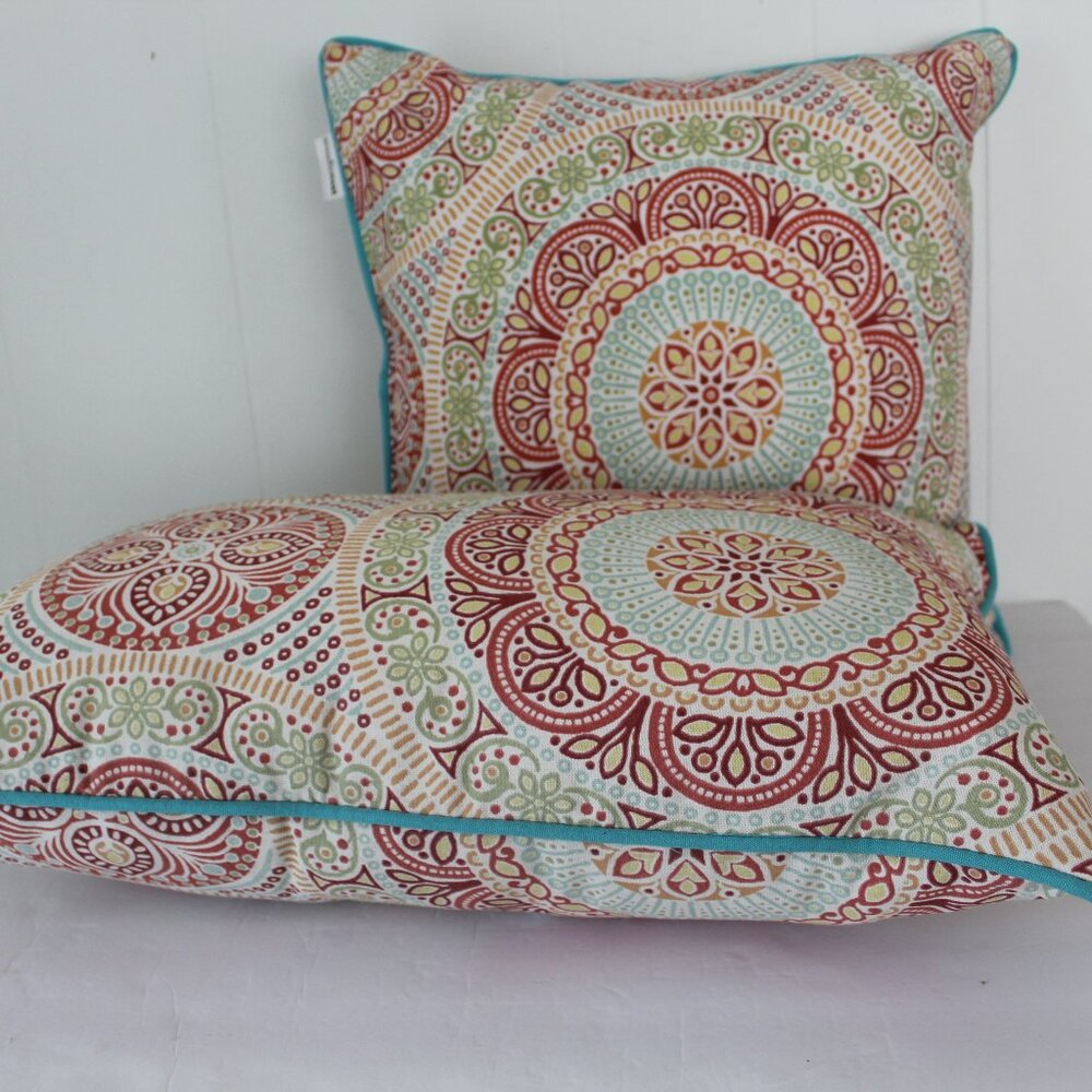 Grandinroad Janice Boho Paisley Indoor Outdoor Accent Pillow Set - Picture 6 of 15